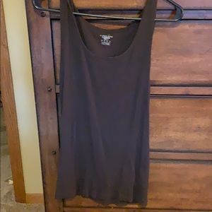 Lands End Canvas brown fine rib tank top.